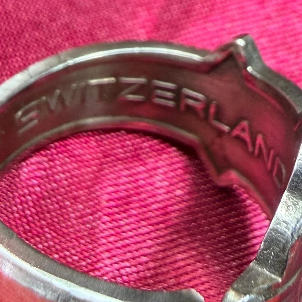 Vintage Rolex Bucherer Spoon Ring Switzerland Lausanne Silver-Plated Sz 8.5 - Picture 7 of 13